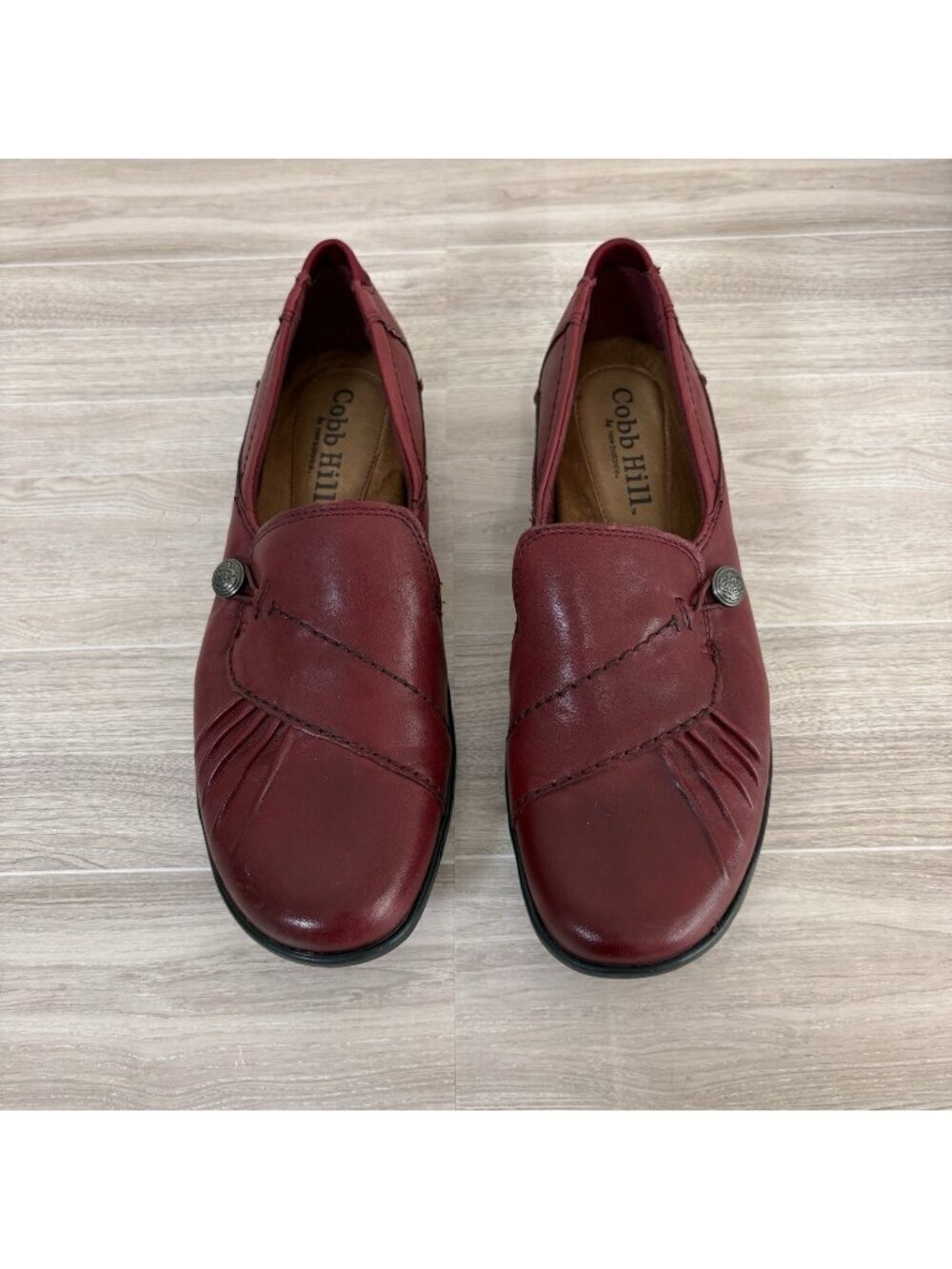 Cobb Hill Red Paulette Leather Slip On Casual Loafers